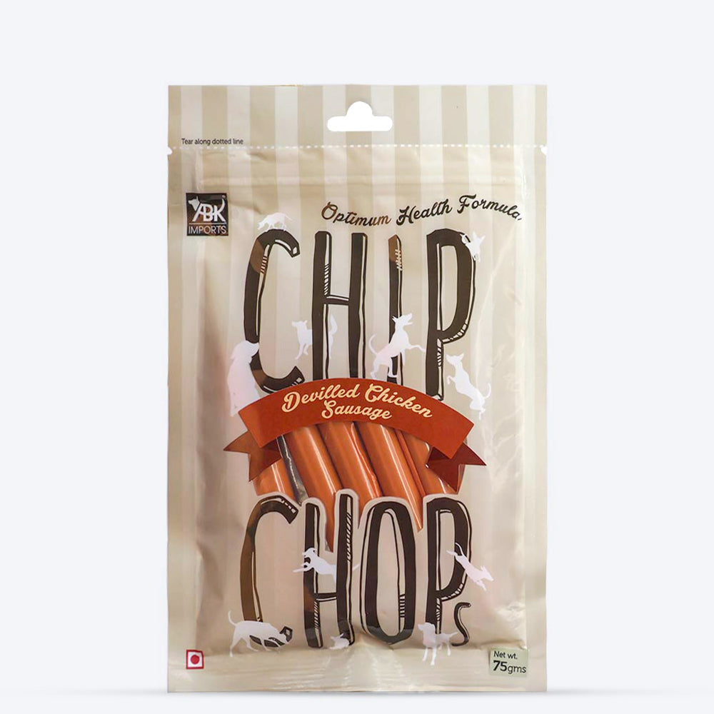 Chip Chops Dog Treats - Devilled Chicken Sausage - 70 g - Heads Up For Tails