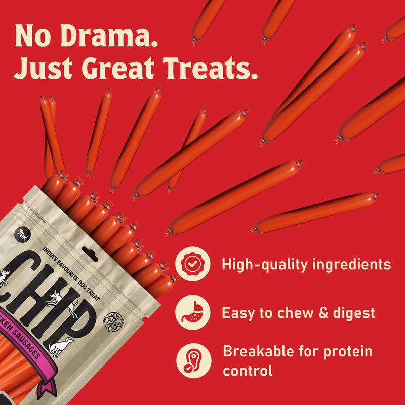 Chip Chops Devilled Chicken Sausage Treats For Dog - 70 g