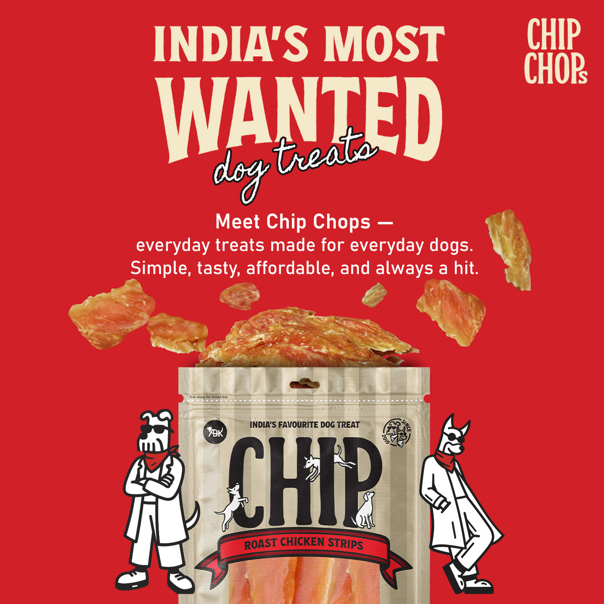 Chip Chops Roast Chicken Strips Treats For Dog