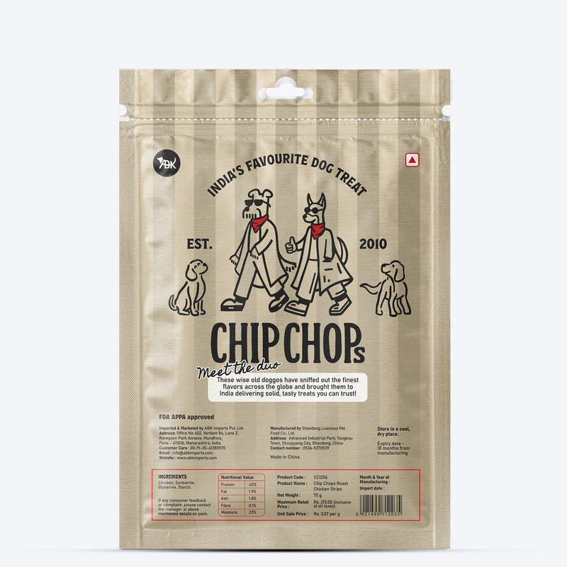Chip Chops Roast Chicken Strips Treats For Dog