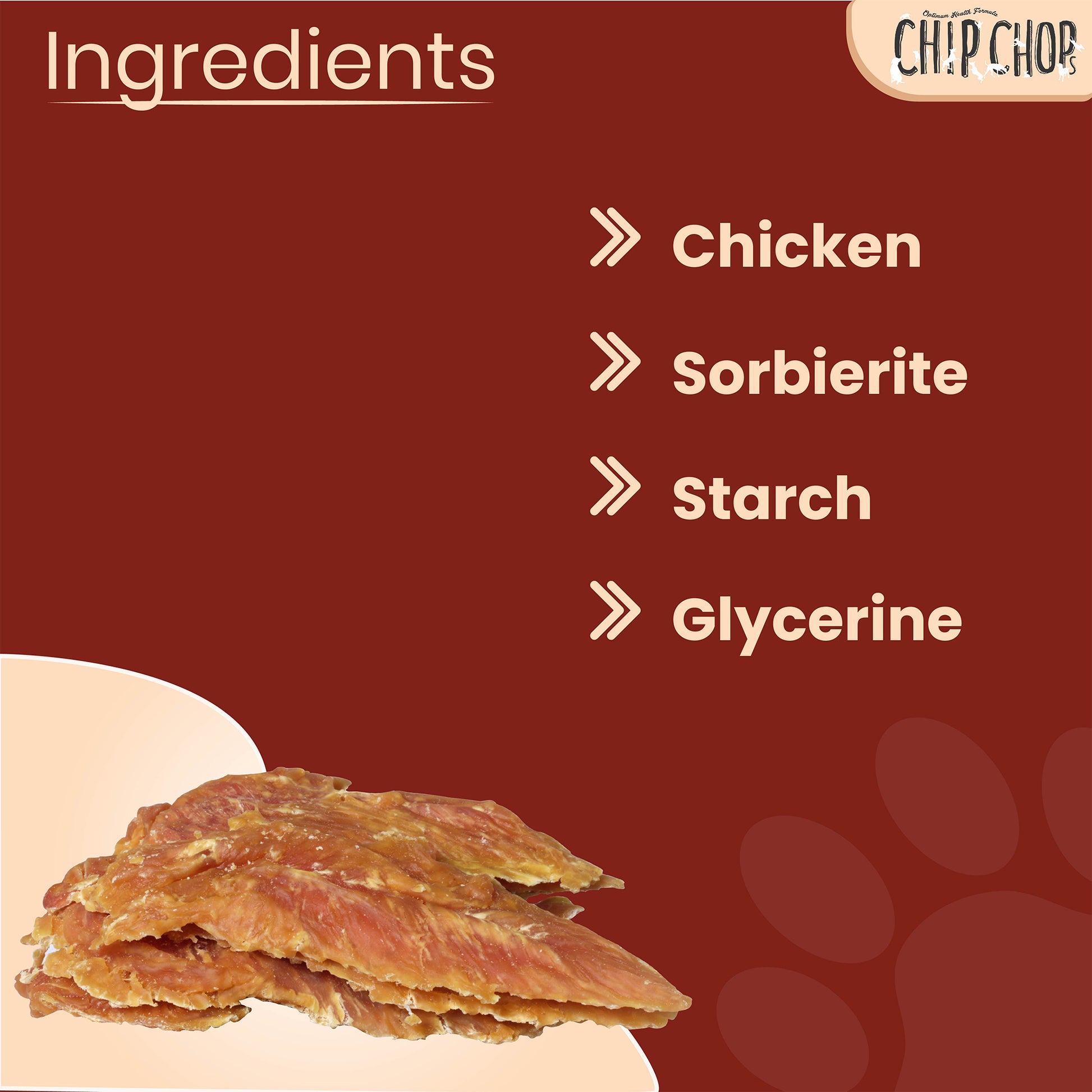 Chip Chops Dog Treats - Roast Chicken Strips - Heads Up For Tails