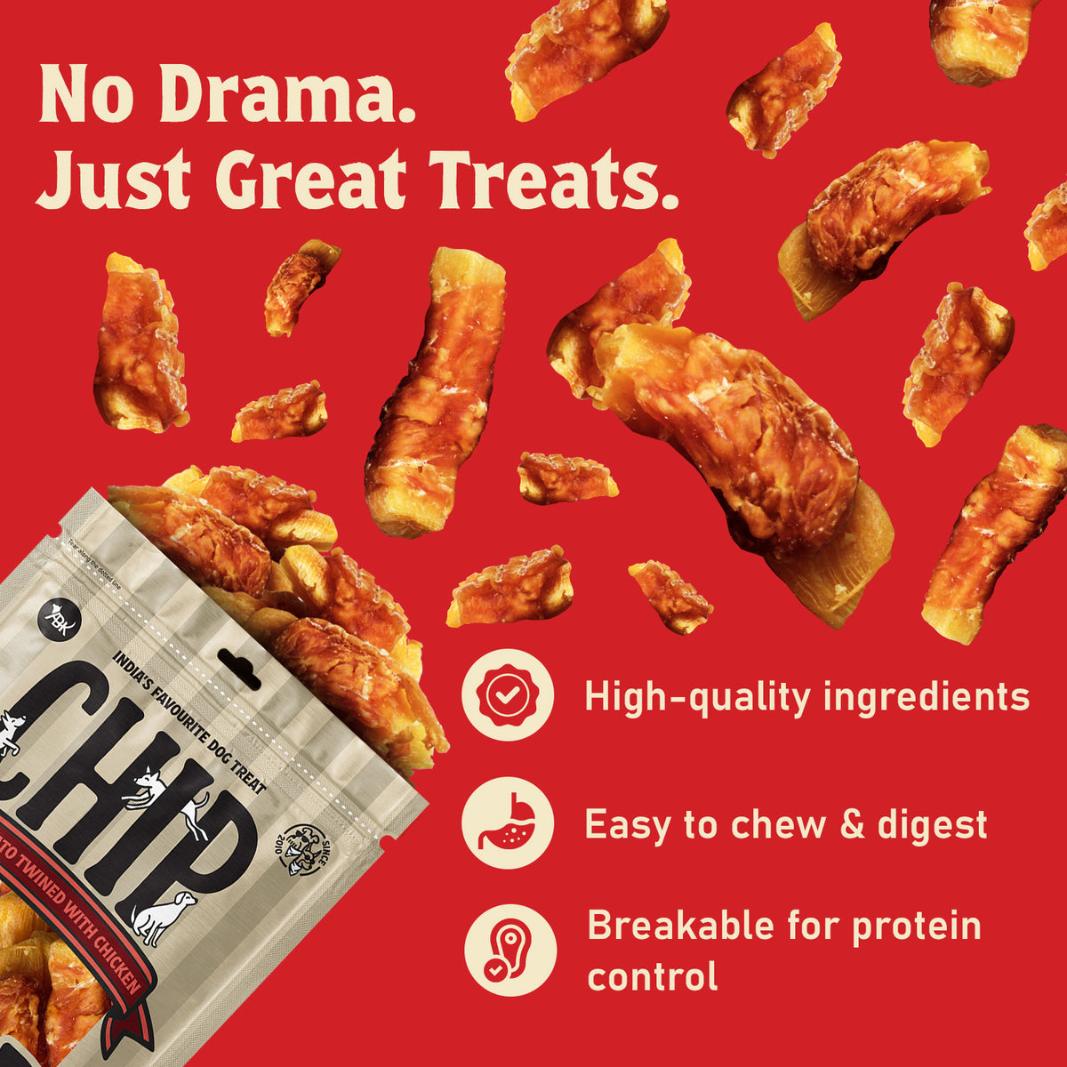 Chip Chops Sweet Potato Twined with Chicken Treats For Dog - 70 g