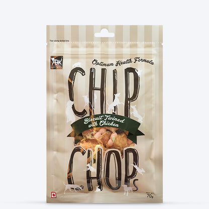 Chip Chops Dog Treats - Biscuit Twined with Chicken - 70 g - Heads Up For Tails