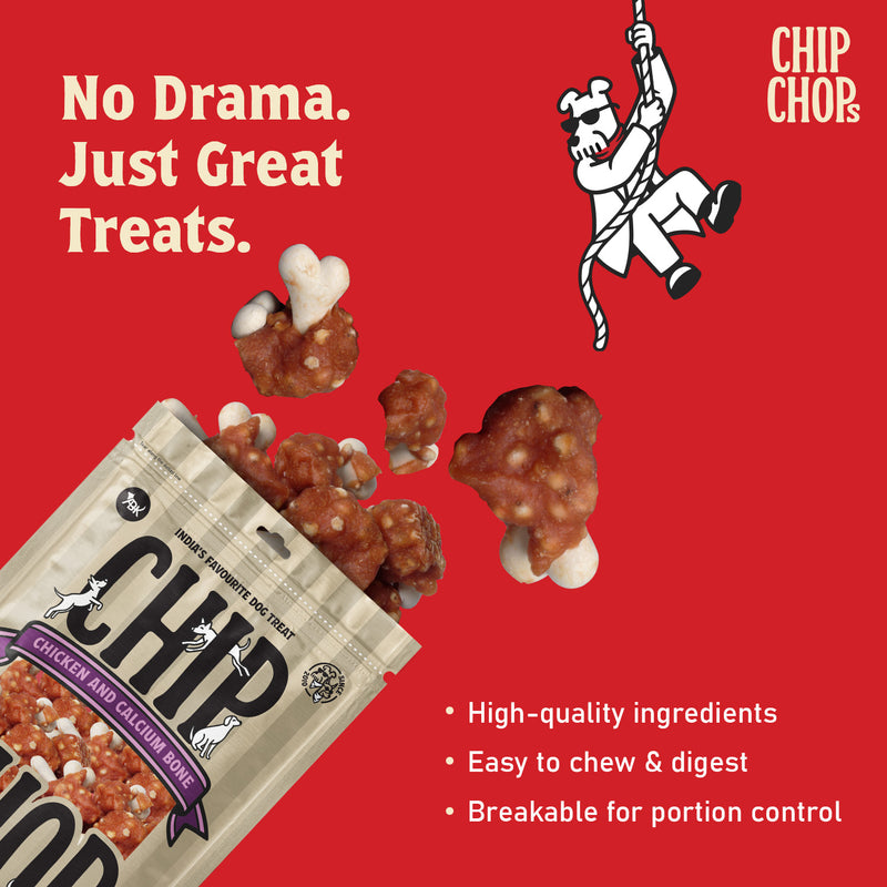 Chip Chops Chicken & Calcium Bone Treats For Dog - 70 g