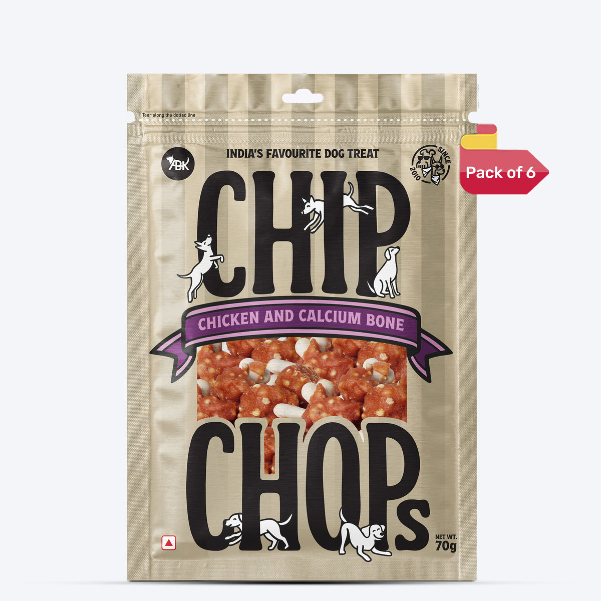 Chip Chops Chicken & Calcium Bone Treats For Dog - 70 g