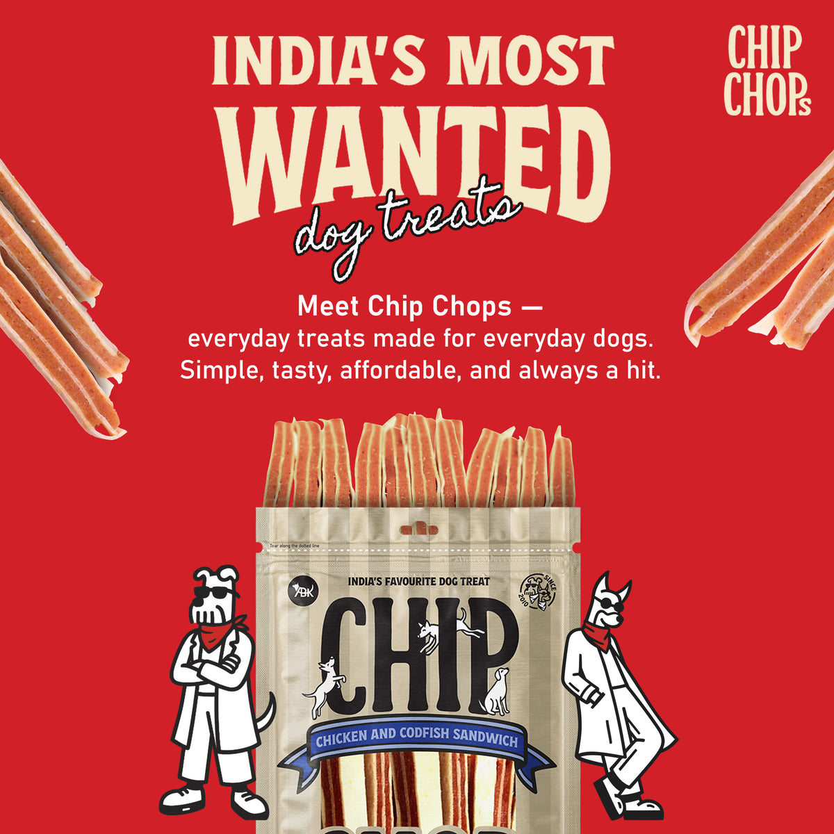 Chip Chops Chicken & Codfish Sandwich Treats For Dog