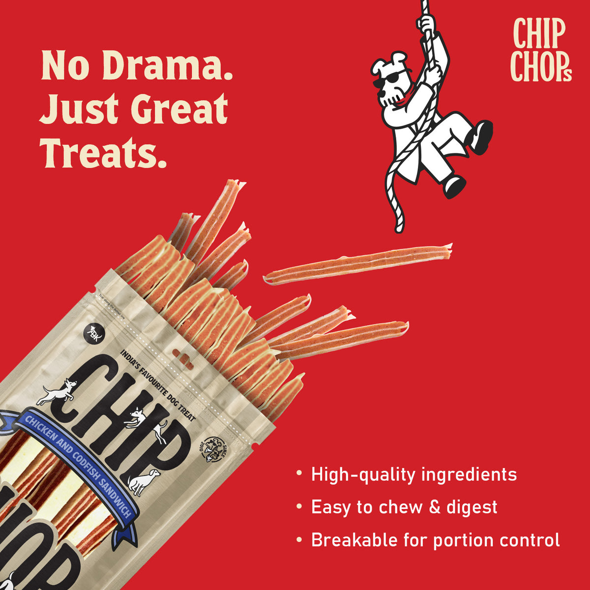 Chip Chops Chicken & Codfish Sandwich Treats For Dog