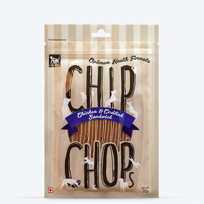 Chip Chops Dog Treats - Chicken & Codfish Sandwich - Heads Up For Tails