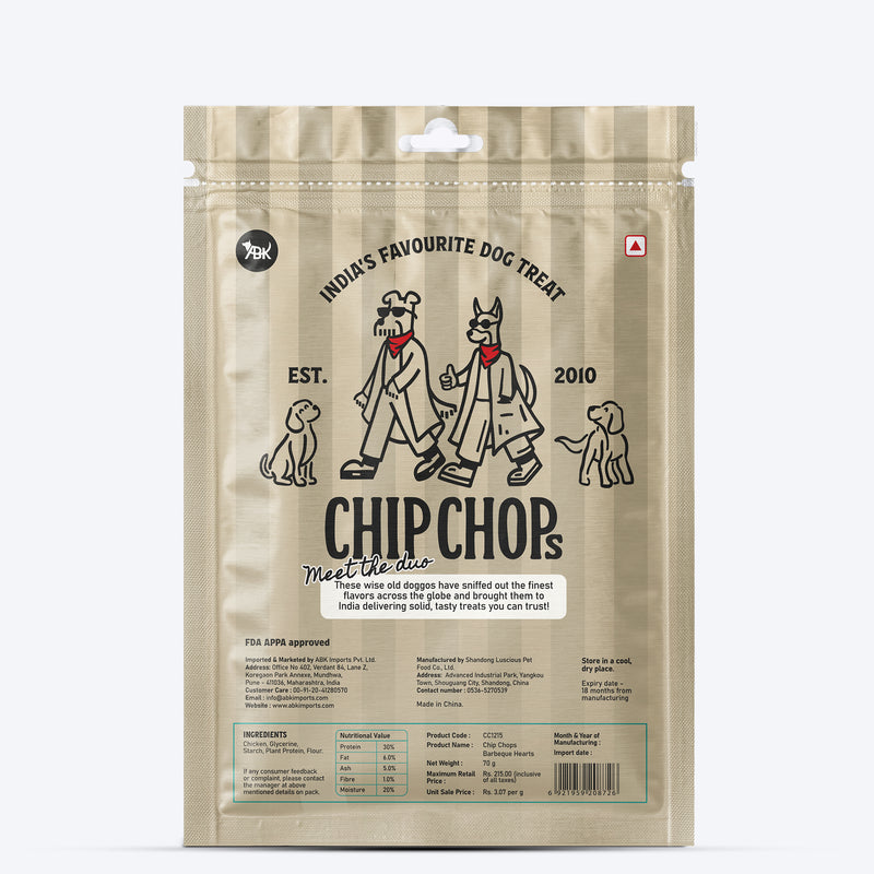 Chip Chops Barbeque Hearts Treats For Dog - 70 g
