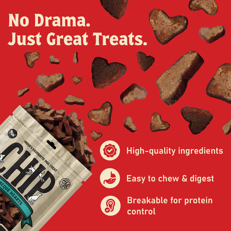 Chip Chops Barbeque Hearts Treats For Dog - 70 g