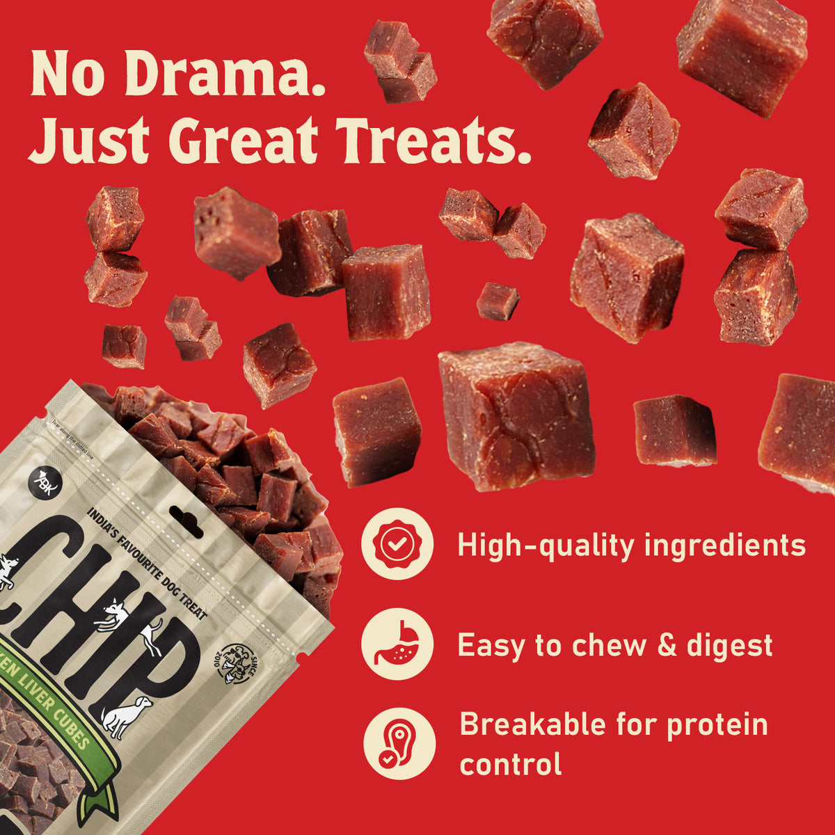 Chip Chops Chicken Liver Cubes Treats For Dog - 70 g