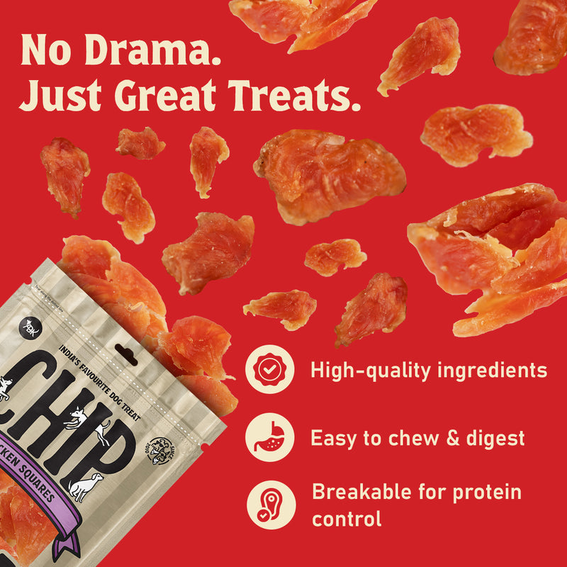 Chip Chops Chicken Square Treats For Dog - 70 g