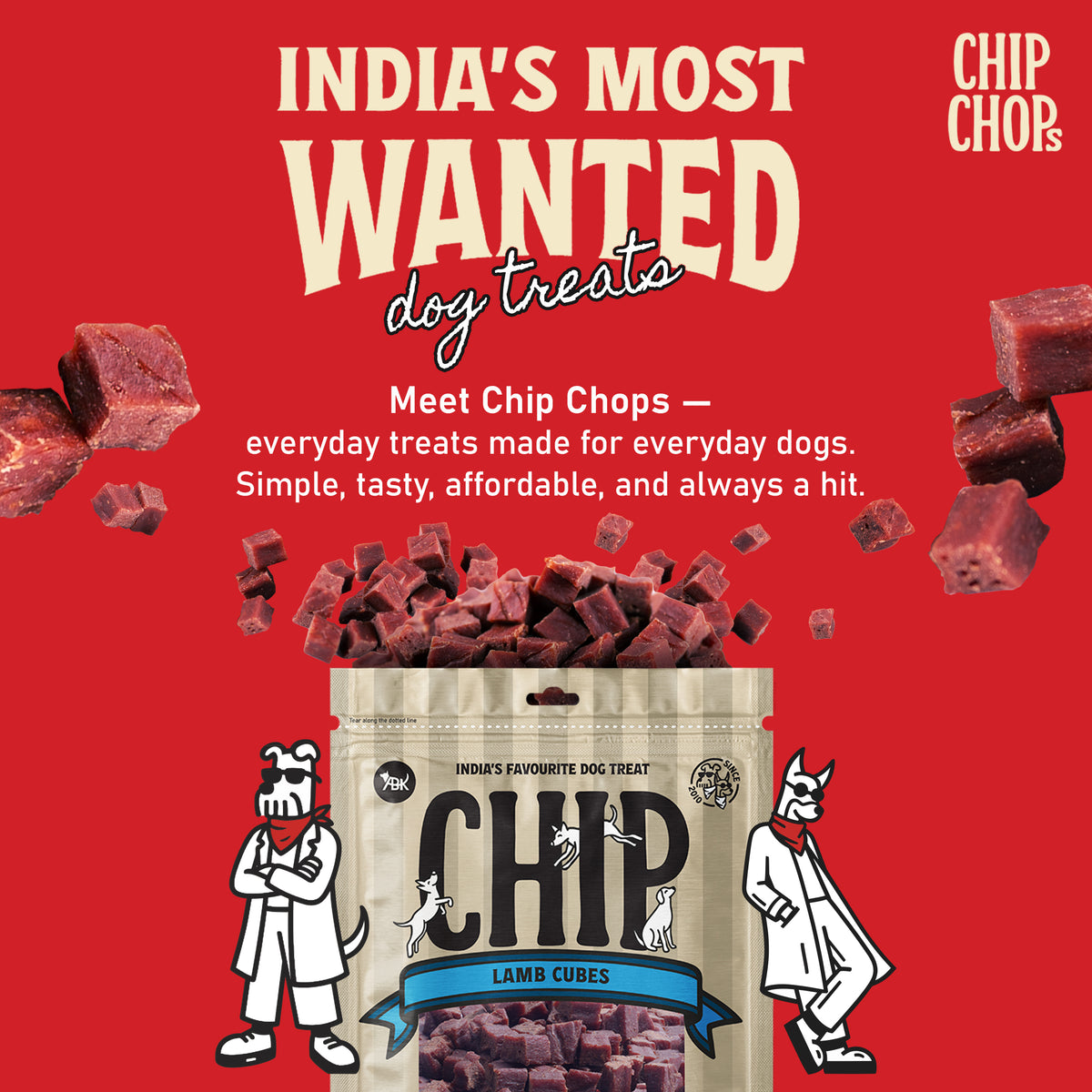 Chip Chops Lamb Cubes Treats For Dog - 70 g