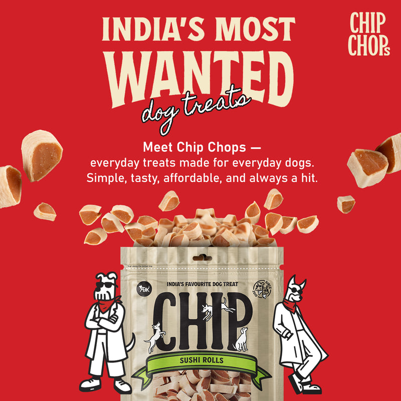 Chip Chops Sushi Rolls Treats For Dog - 70 g