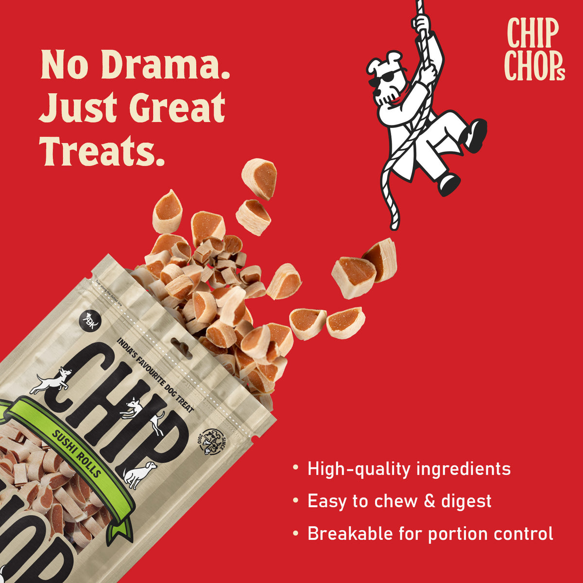 Chip Chops Sushi Rolls Treats For Dog - 70 g