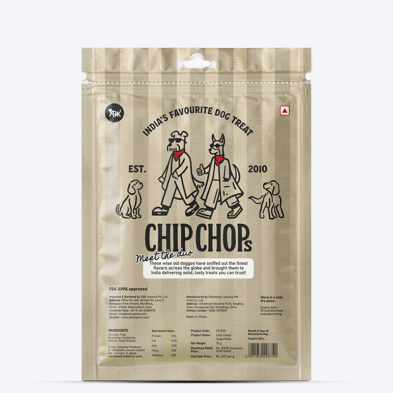 Chip Chops Sushi Rolls Treats For Dog - 70 g