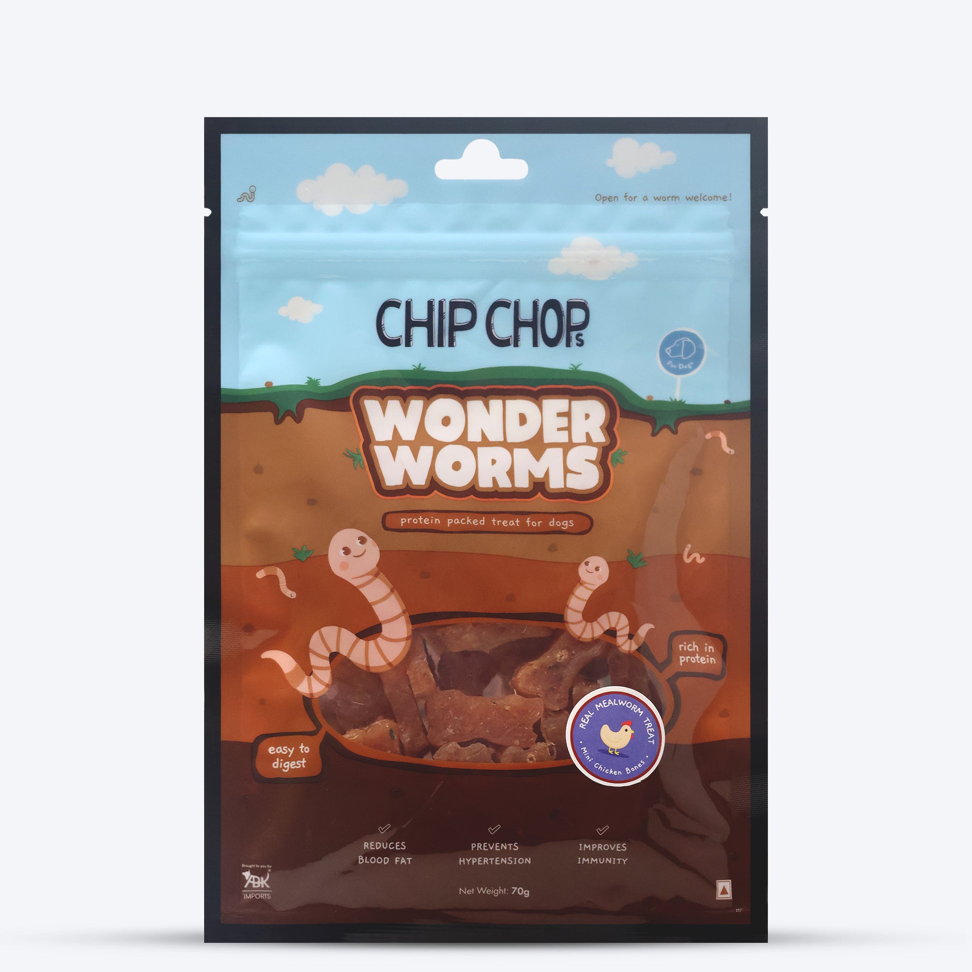Chip Chops Wonder Worms Mini Chicken Bones With Real Mealworms Dog Tre –  Heads Up For Tails