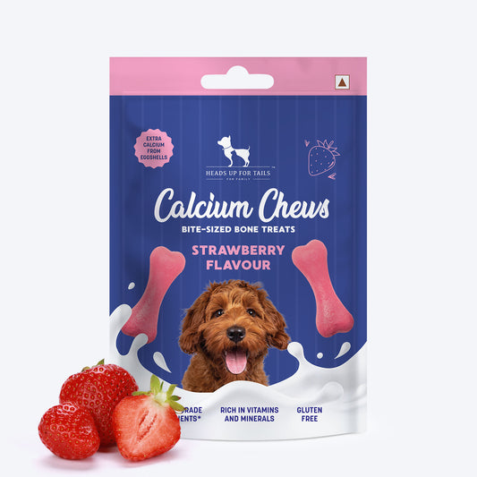 HUFT Calcium Chews Bite-Sized Bone Treats For Dog - Strawberry Flavour_01