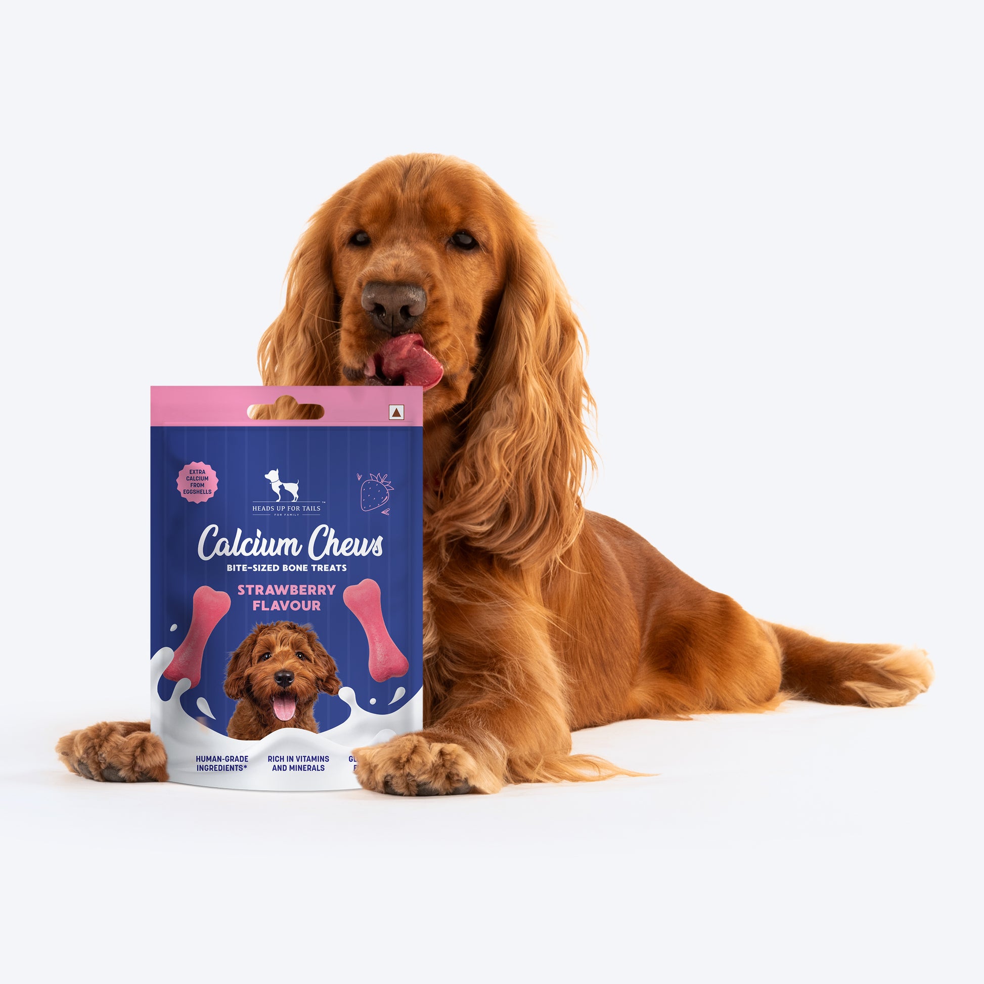 HUFT Calcium Chews Bite-Sized Bone Treats For Dog - Strawberry Flavour_05