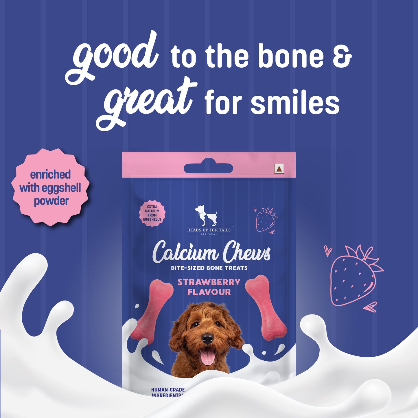 HUFT Calcium Chews Bite-Sized Bone Treats For Dog - Strawberry Flavour_02