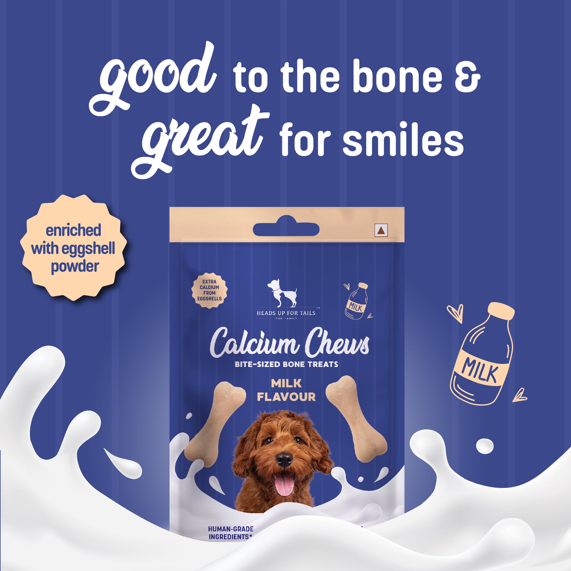 HUFT Calcium Chews Bite-Sized Bone Treats For Dog - Milk Flavour_02