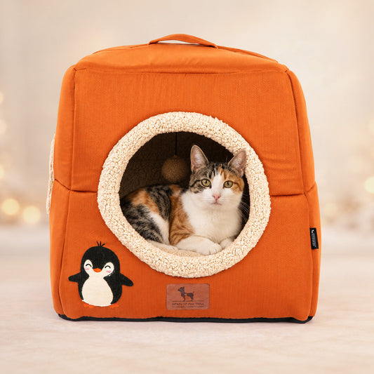 HUFT Furbulous Tent Bed For Cat & Puppy - Orange