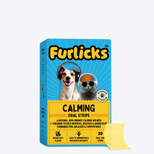 Furlicks Calming Aid Mixed Fruit Pet Oral Supplement - 45g (30 Strips) - Heads Up For Tails