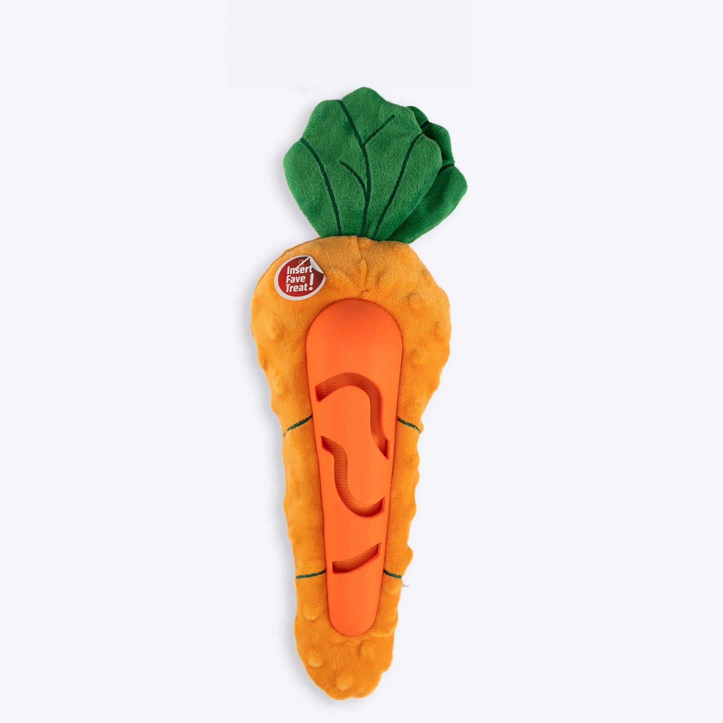 FOFOS Cute Carrot Treat Dispensing & Squeaky Chew Toy For Dog - Orange - Heads Up For Tails