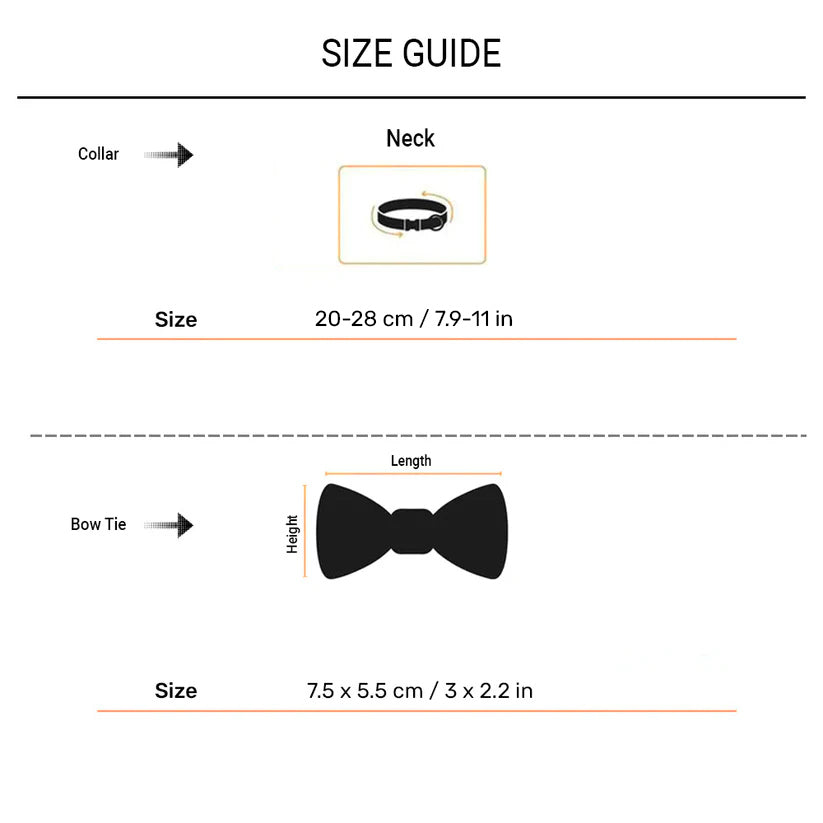 HUFT Happy Stripes Bow Tie With Strap For Cat - Blue & Peach - Heads Up For Tails