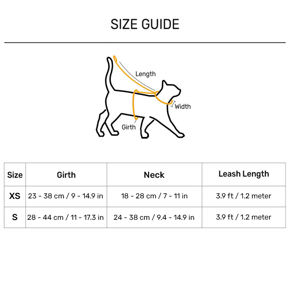 HUFT FeatherFit Adjustable Harness & Leash Set For Cat - Green