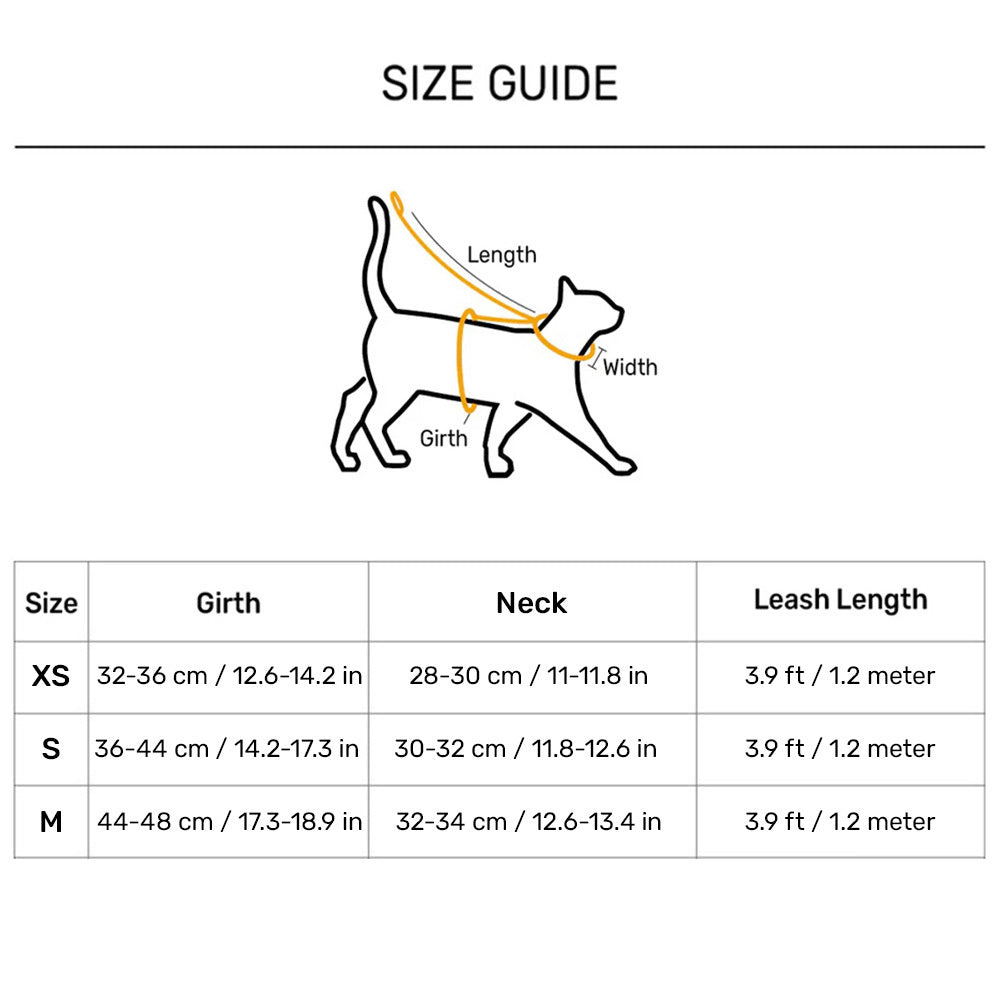 HUFT Easy Breezy Peppy Penguin Step-In Harness & Leash Set For Cat - Orange