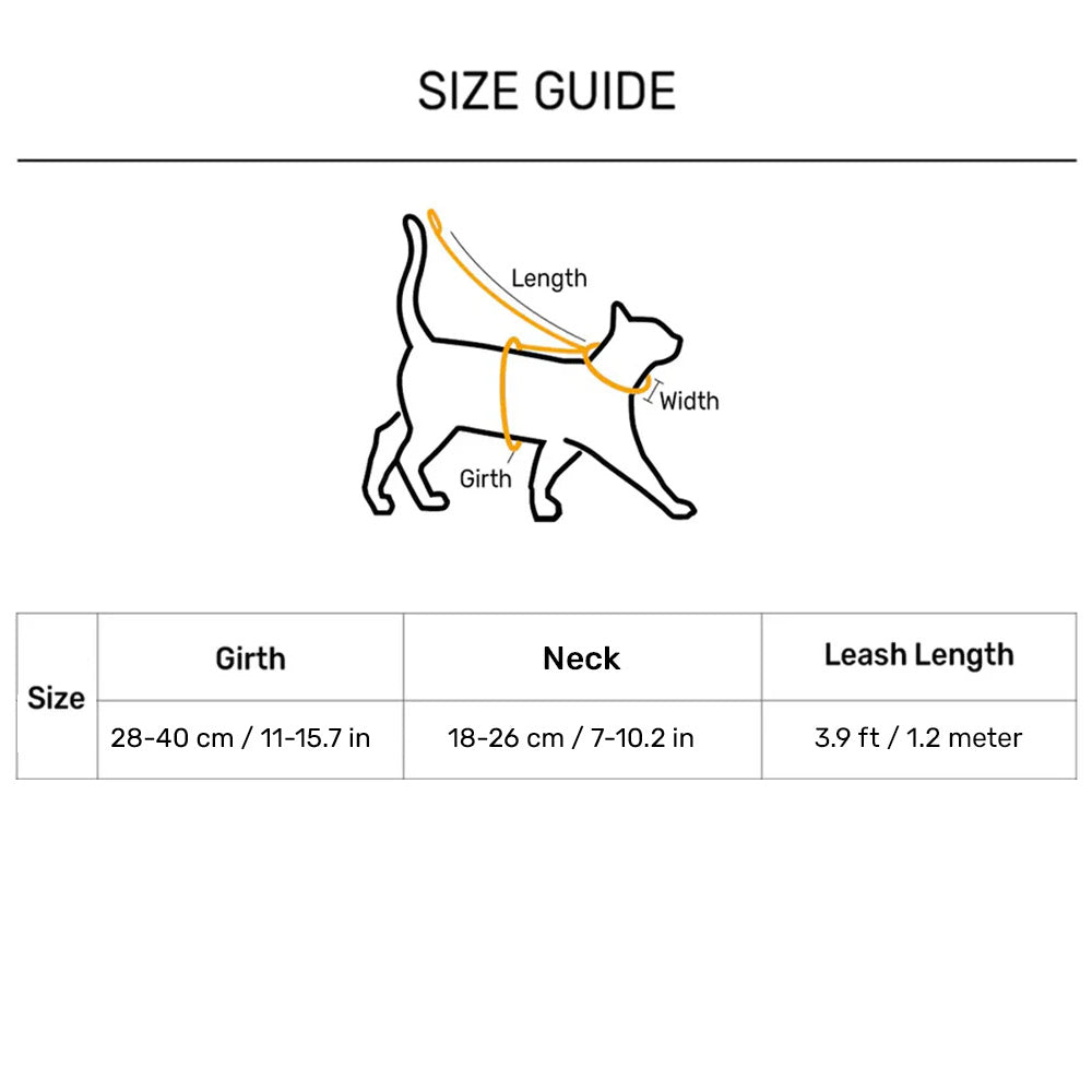 HUFT Essential Harness & Leash Set For Cat - Black