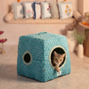 HUFT Jaipuri Gul Block-Printed Tent For Cat - Green & Blue