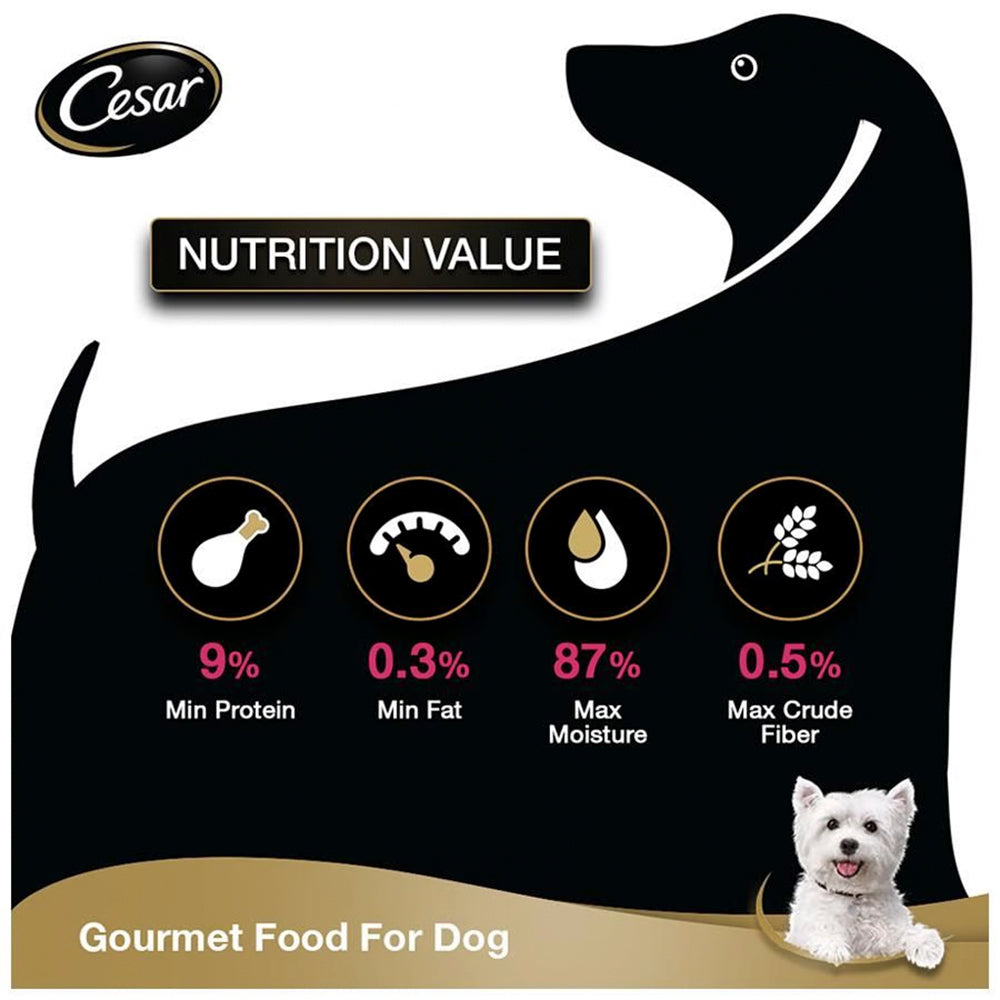 Cesar wet dog food best sale feeding guide