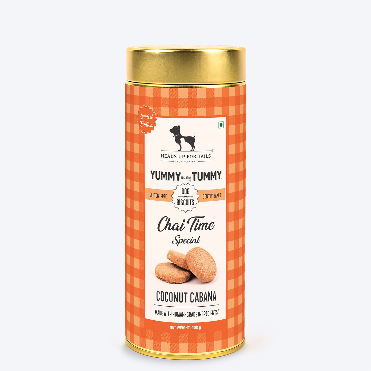 HUFT Yummy In My Tummy Coconut Cabana Dog Biscuits 200g, Unique Flavour, Oven-Baked, Crunchy Texture
