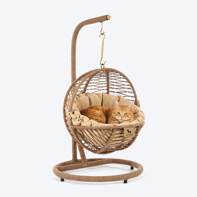 HUFT Purrfect Hanging Bed With Cushion For Cat & Puppy - Beige - Heads Up For Tails
