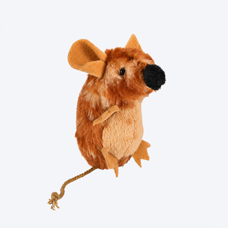 Trixie Mouse With Microchip Catnip Plush Cat Toy - Brown - 8 cm