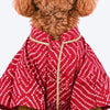 HUFT Royal Bandhani Kurta For Dog - Red