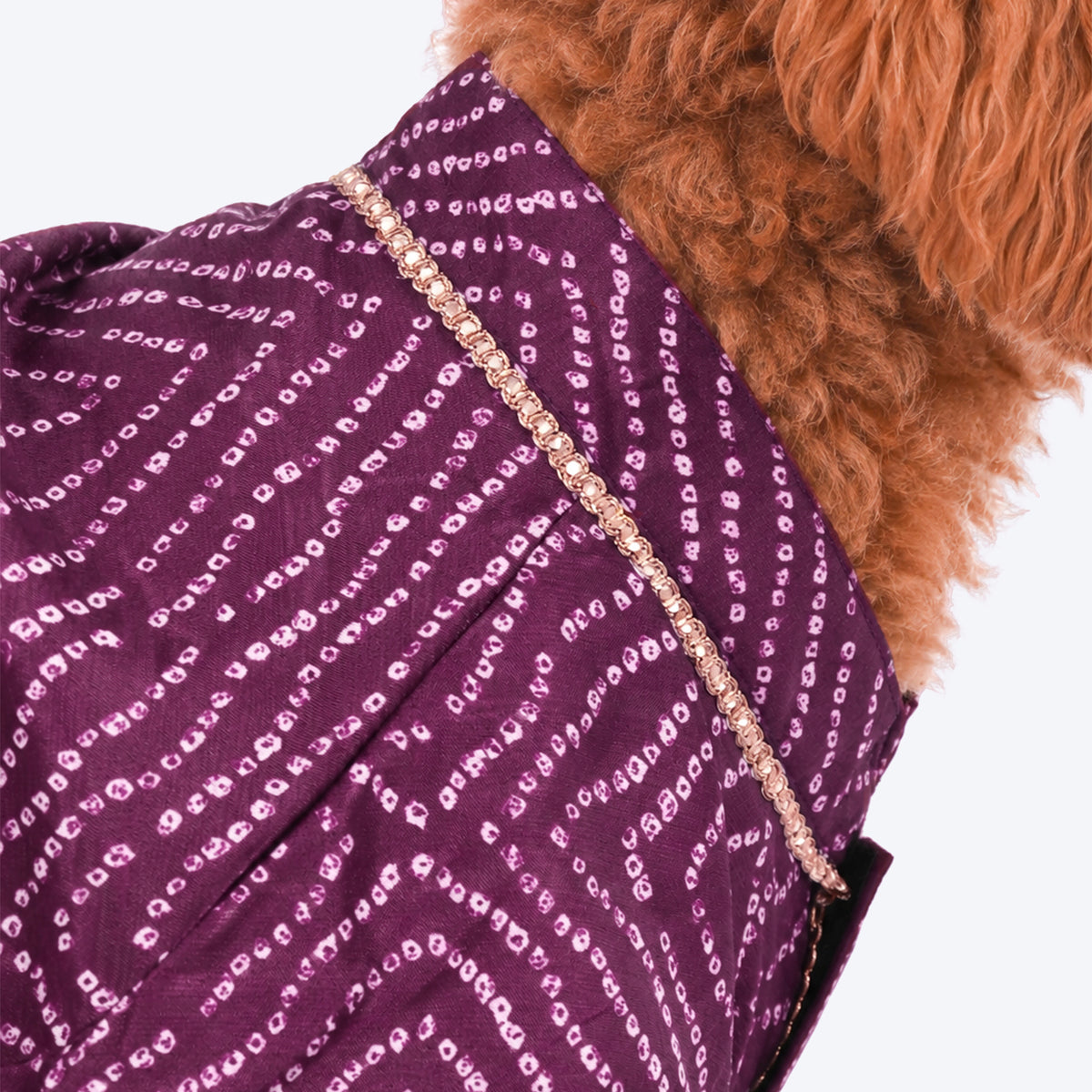 HUFT Royal Bandhani Kurta For Dog - Purple