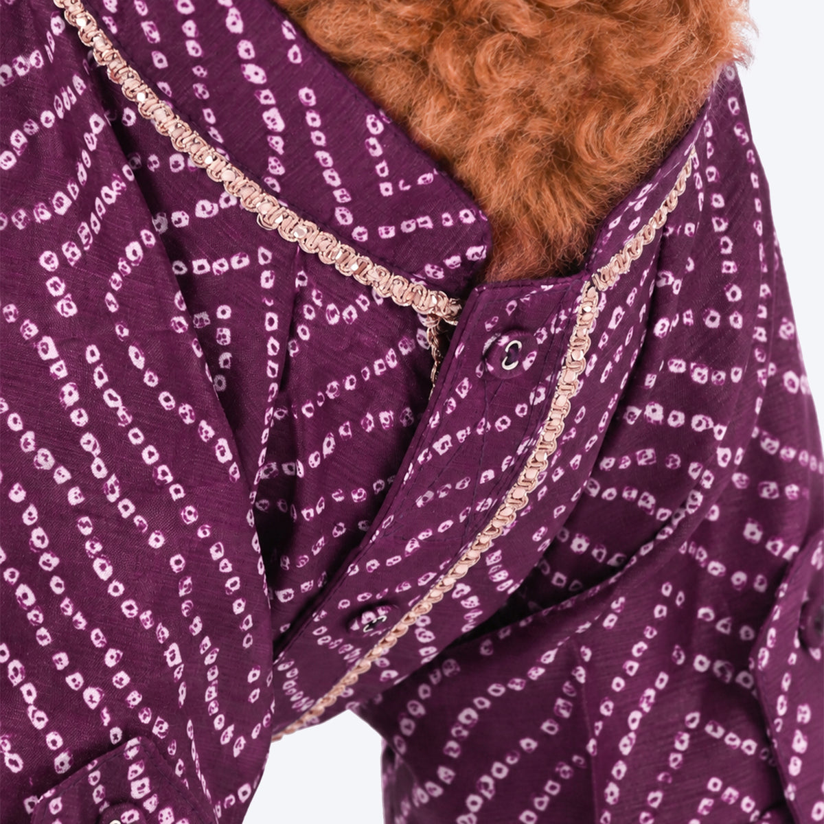 HUFT Royal Bandhani Kurta For Dog - Purple