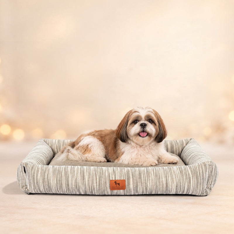 HUFT Pebble Weave Lounger Bed For Dog - Grey - Heads Up For Tails