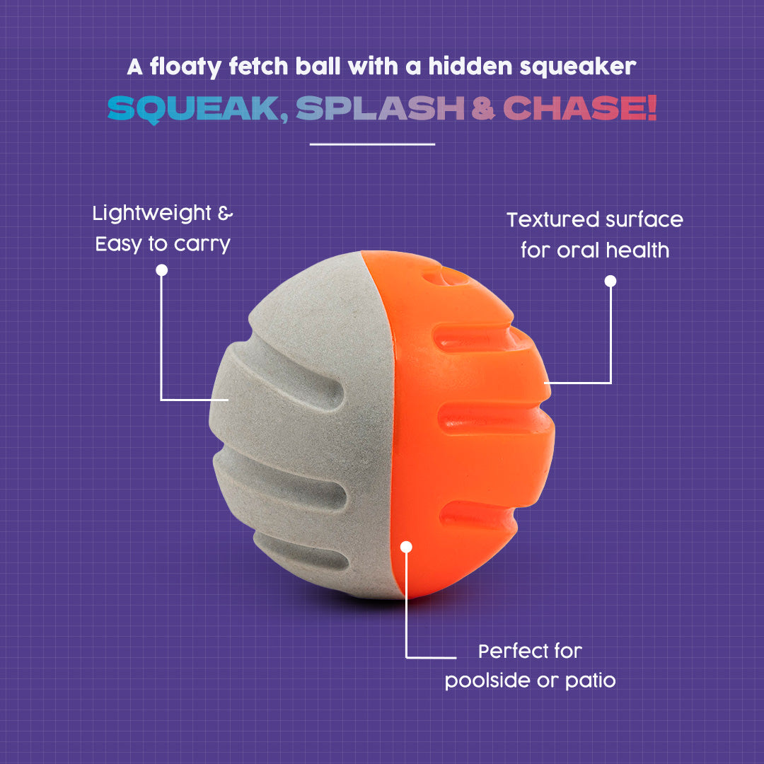 Dash Dog Double Trouble Ball For Dog - Orange & Grey