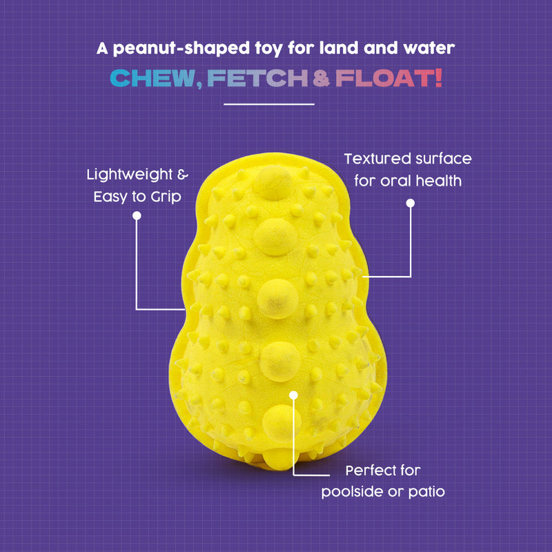Dash Dog Mello-Yello Peanut Toy For Dog - Yellow - Heads Up For Tails