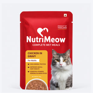 NutriMeow Chicken In Gravy Wet Food For Adult Cat - 80 gm