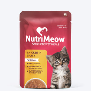 NutriMeow Chicken in Gravy Wet Food For Kitten - 80 gm - Heads Up For Tails