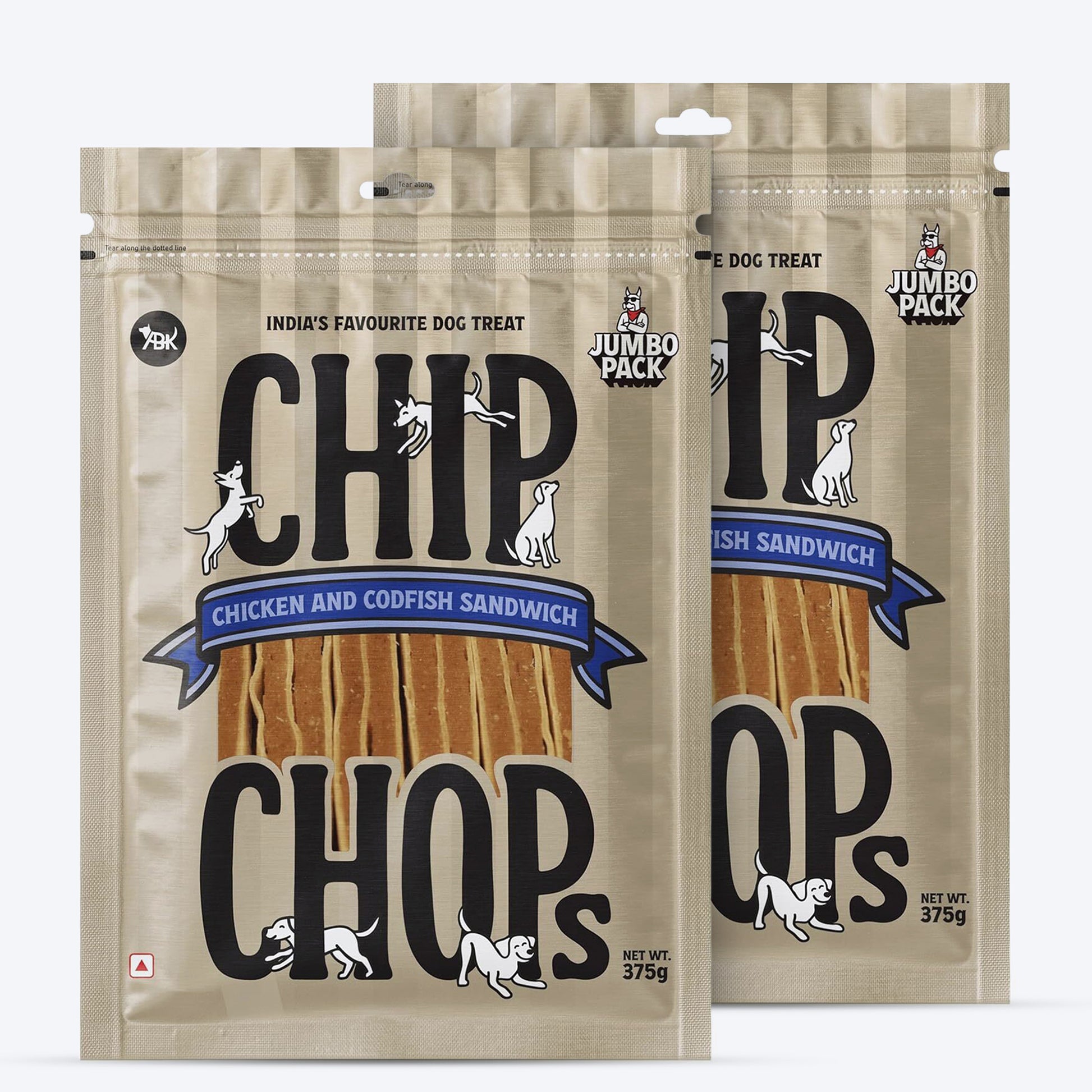 Chip Chops Chicken & Codfish Sandwich Treats For Dog - Heads Up For Tails