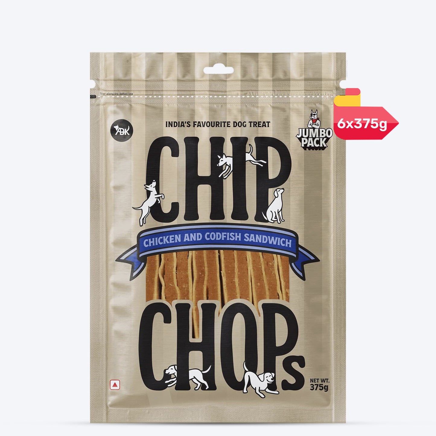 Chip Chops Chicken & Codfish Sandwich Treats For Dog - Heads Up For Tails