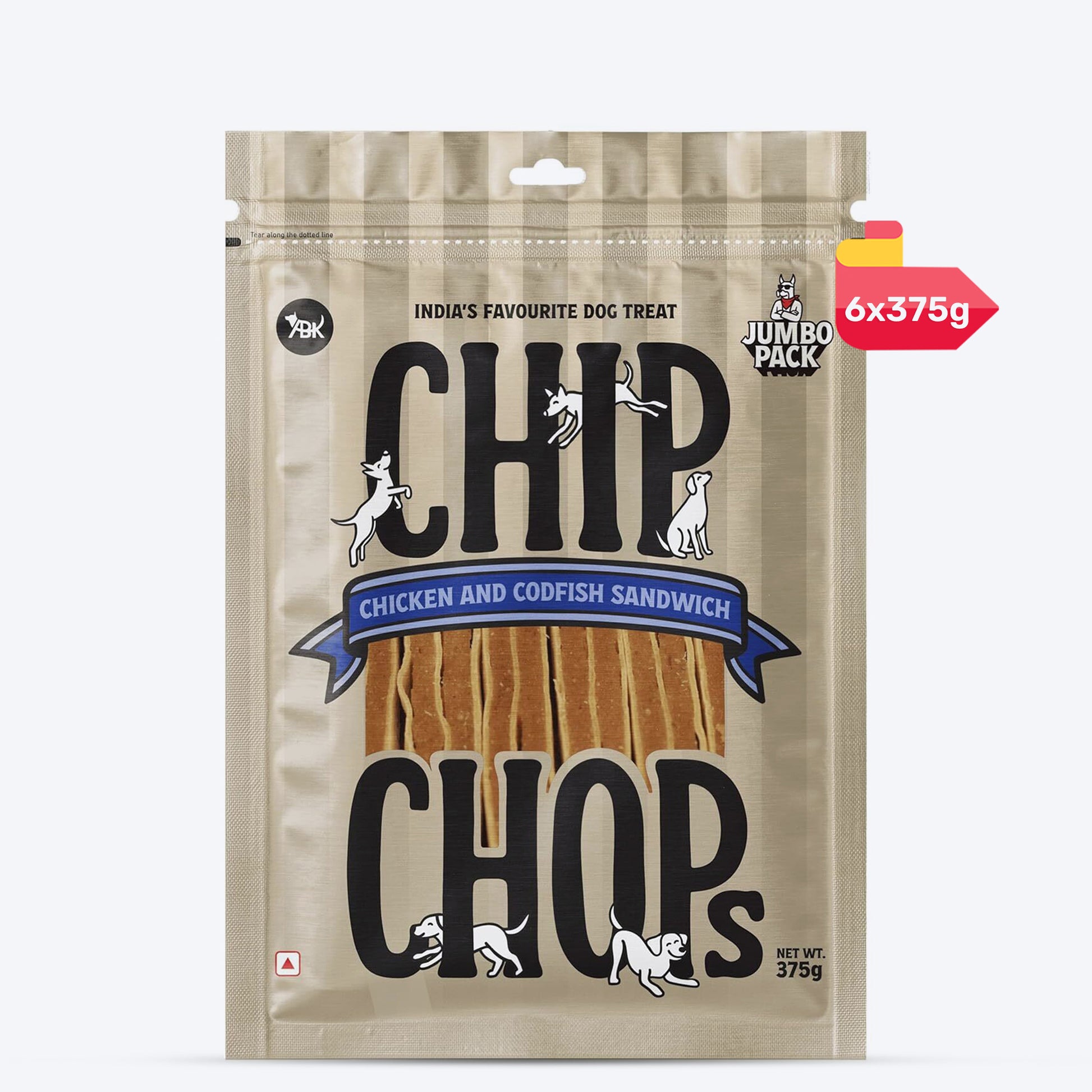 Chip Chops Chicken & Codfish Sandwich Treats For Dog - Heads Up For Tails