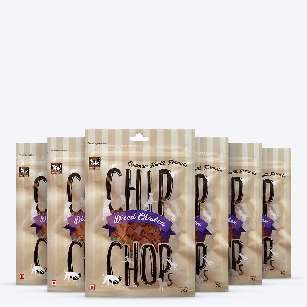 Chip Chops Diced Chicken Dog Treats - Pack of 6 - Heads Up For Tails