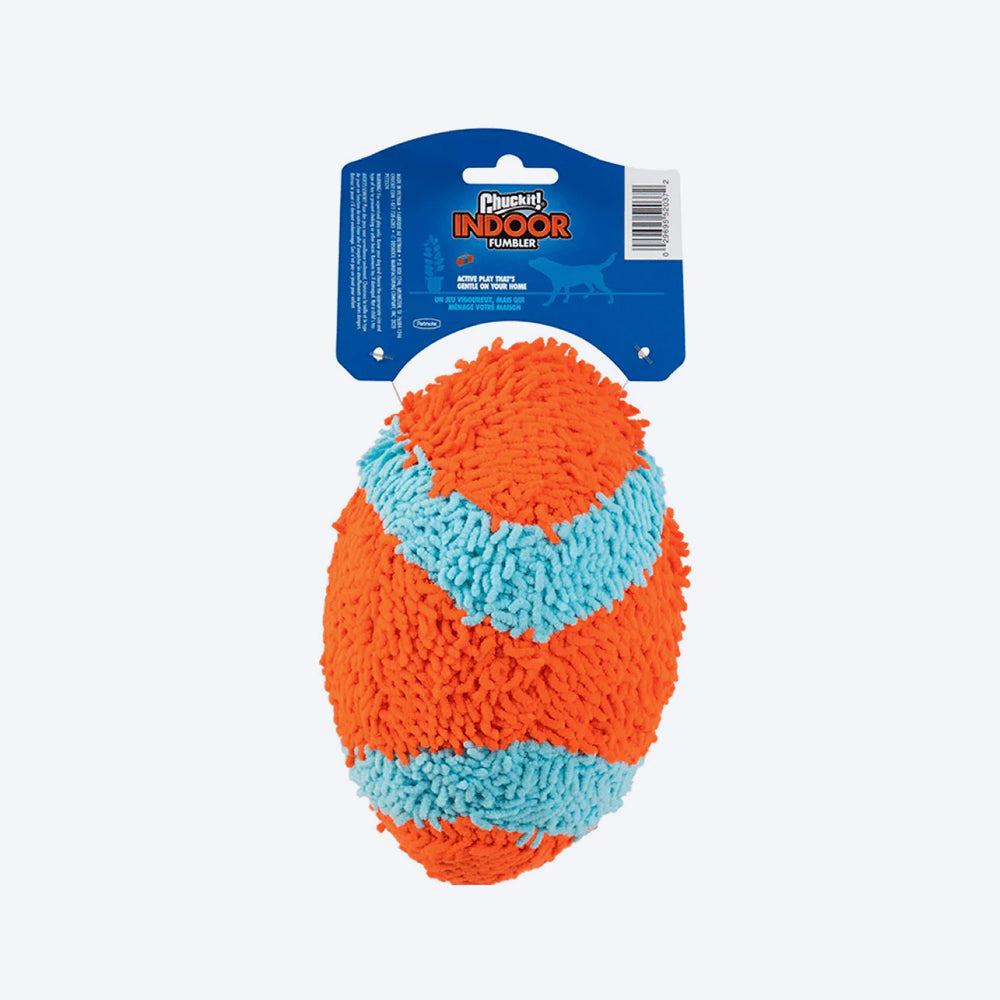 Chuckit Indoor Fumbler Dog Toy - Orange & Blue - Heads Up For Tails